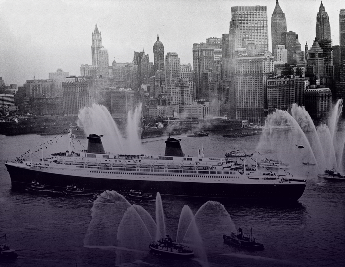 Arrivée du paquebot France à New York en 1962